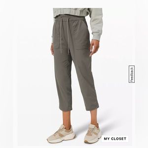 Lululemon beyond the studio crop pants grey size 10